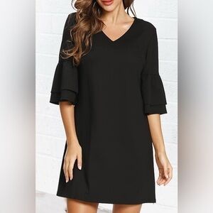 Cupshe Little Black dress Elegant Flounce Sleeve Women Mini Shift XL RefCPS53‎